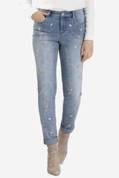 Embroidered Cuffed Jean