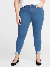 High-Waisted Secret-Slim Pockets + Waistband Rockstar Plus-Size Super Skinny Ankle Jeans