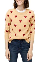 Crewneck Intarsia Heart Everyday Cashmere Sweater