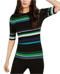 INC Metallic Striped Ribbed Sweater, Created For Macy's