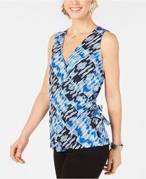 Printed V-Neck Wrap Top, Created for Macy's