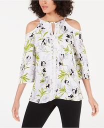 Lace-Trim Cold-Shoulder Top, Created for Macy's