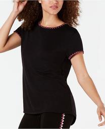 Blanket-Stitch Drop-Hem T-Shirt, Created for Macy's