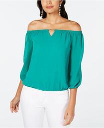 Off-The-Shoulder Keyhole Blouse, Created for Macy's