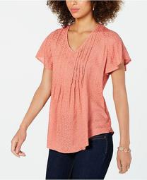 Textured Flutter-Sleeve Top, Created for Macy's