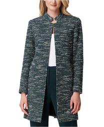 Stand-Collar Tweed Topper Jacket