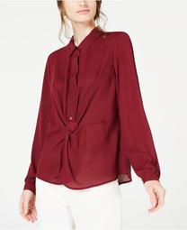 Twist-Front Button-Up Top, Created for Macy's