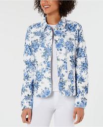 Floral-Print Denim Jacket, Created for Macy's
