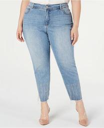 INC Plus Size Tummy-Control Embellished Jeans, Created for Macy's