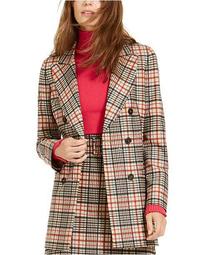 Biagio Plaid Double-Breasted Topper Jacket