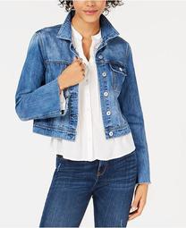 Juniors' Cotton Bell-Sleeve Denim Jacket, Created for Macy's