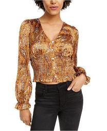 Paisley Smocked Cropped Top