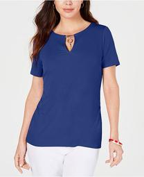 Embellished-Keyhole Top, Created for Macy's