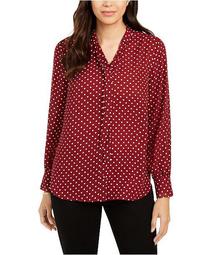 Dot-Print Tie-Neck Blouse, Created for Macy's