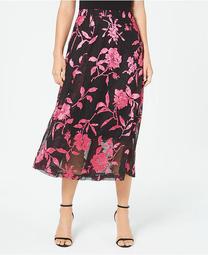 Petite Floral-Print A-Line Skirt, Created for Macy's