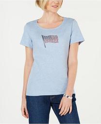 Embellished Flag Cotton T-Shirt, Created for Macy's