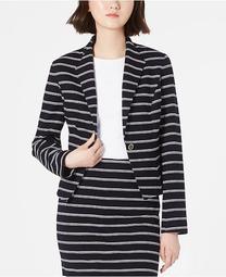 Striped One-Button Jacket