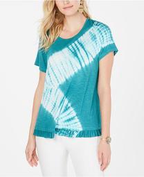 Tie-Dyed Ruffle-Hem Top, Created for Macy's