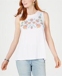Embroidered Keyhole Top, Created for Macy's