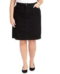 Plus Size Tummy-Control Denim Pencil Skirt, Created for Macy's