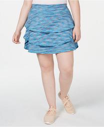 Plus Size Coastal Space-Dyed Tennis Skort, Created for Macy's