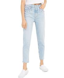 Embellished High-Waisted Ankle Jeans