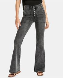 Harp Button-Fly Flare-Leg Jeans