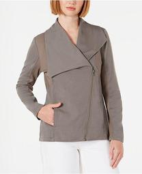 Ribbed-Knit Drape-Front Jacket, Created for Macy's