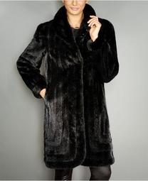 Shawl-Collar Mink Fur Coat