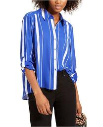 INC Striped Button-Up Blouse, Created for Macy's
