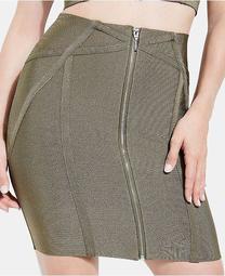 Mirage Zip-Front Bandage Skirt