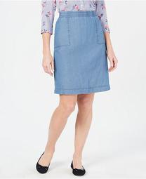 Cotton Chambray Pull-On Skirt, Created for Macy's