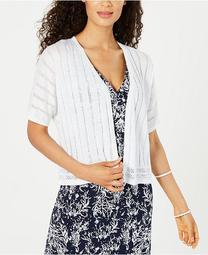Petite Pointelle Open-Front Cardigan, Created for Macy's