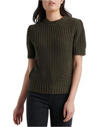 Pleated Short-Sleeve Sweater