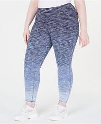 Plus Size Ombré Space-Dyed Leggings, Created for Macy's