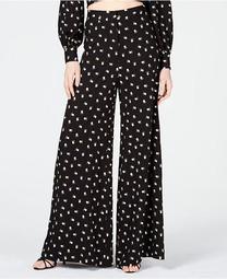 Embroidered Wide-Leg Pants
