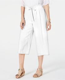 Tie-Front Textured Capri Pants, Created for Macy's