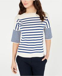 Striped Boat-Neck Sweater