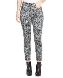 Sculpted Animal Print Ankle Skinny Jeans