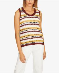 Sunland Stripe Cotton Sleeveless Sweater