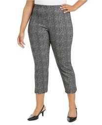 Plus Size Printed Cropped Pull-On Pants, Created for Macy's