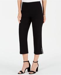 Petite Embellished-Hem Cropped Pants, Created for Macy's