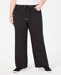 Plus Size Wide-Leg Drawstring Pants, Created for Macy's