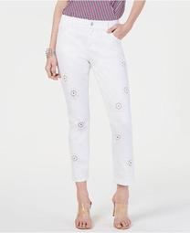 INC Eyelet Cropped Boyfriend Jeans, Created for Macy's