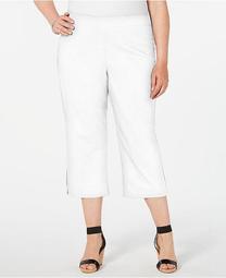 Plus Size Rhinestone-Embellished Capri Pants, Created for Macy's