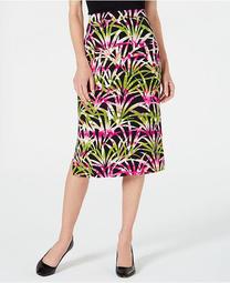Tropical Leaves Printed Skirt