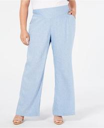 INC Plus Size V-Front Wide-Leg Pants, Created for Macy's