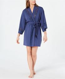 Embroidered Lace Soft Knit Robe, Created for Macy's
