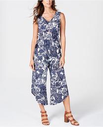 Printed Drawstring-Waist Jumpsuit, Created for Macy's