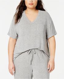 Plus Size Ribbed Knit Pajama Top, Created for Macy's